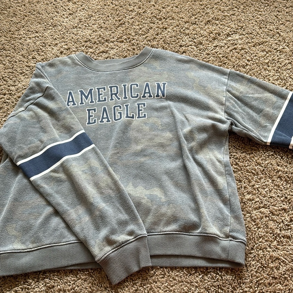 American Eagle Camo Print Crewneck